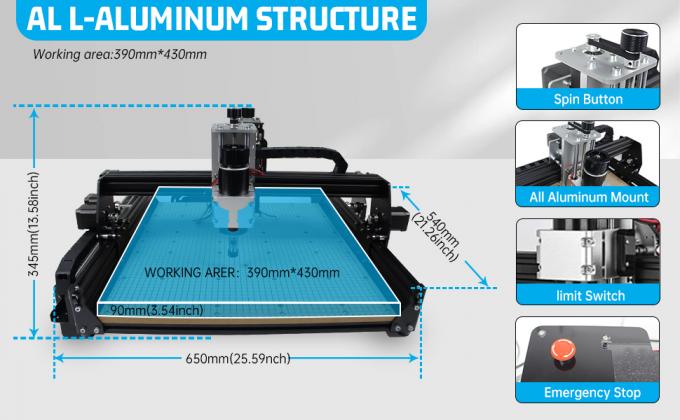 4540 라우터 CNC graving 기계 500W 스핀들 11000rpm 3 축 0