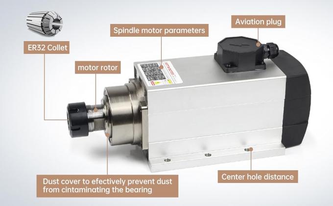 6.0kw ER32 공기 냉각 스핀들 모터 18000rpm CNC graviing 기계 1