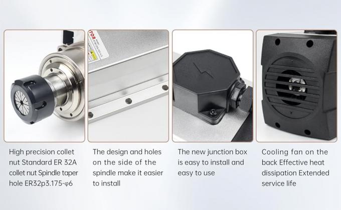 6.0kw ER32 공기 냉각 스핀들 모터 18000rpm CNC graviing 기계 3